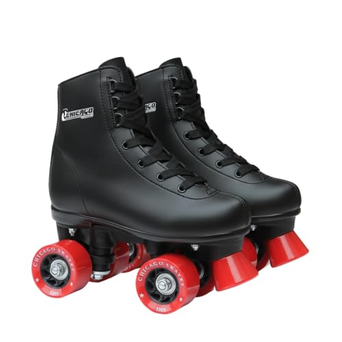 Chicago Rink Roller Skates for Girls & Boys  Durable Top Performance Indoor/Outdoor Use Skate Shoes with Padded Ankle Collar, Lace-Up & Velcro Strap  54mm Urethane Wheels, Semi-Precision Bearings