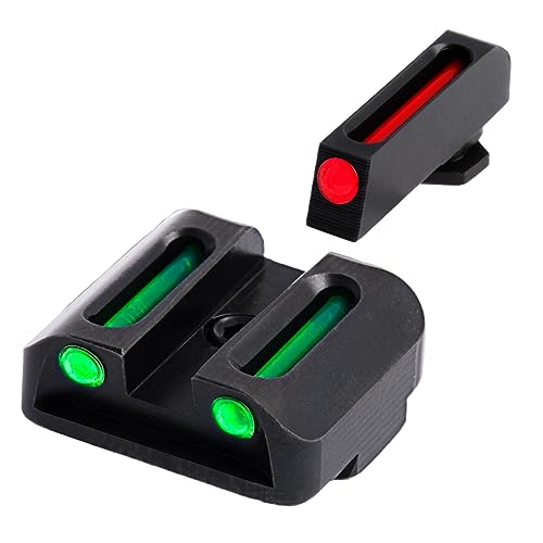 TRUGLO Fiber-Optic Handgun Night Sight | Compact Durable Snag-Resistant High-Visibility Red Front & Green Rear Sight for Handguns