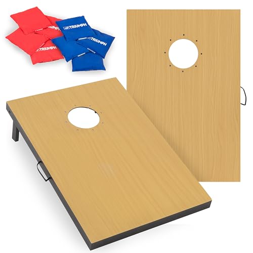 Triumph Sports 2x3 Premium Cornhole Sets - LED Options Available - 8 Bean Bag Toss Bags and Cornhole Boards Included