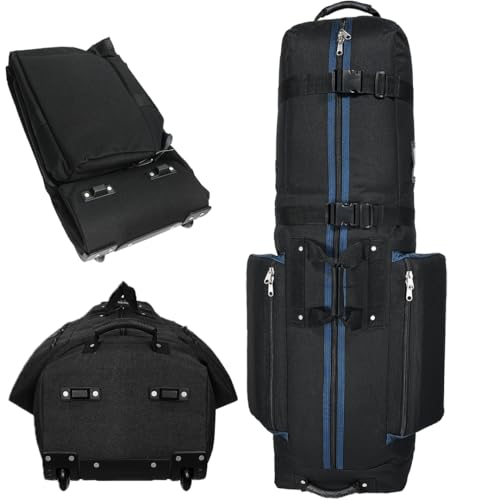 CaddyDaddy Constrictor Soft-Sided Golf Travel Bag Cover with Thick Dense Foam Padded Top 1 Year Full Travel Bag Replacement Coverage | Wheels & Lockable Zippers Case for Transporting Clubs on Airlines