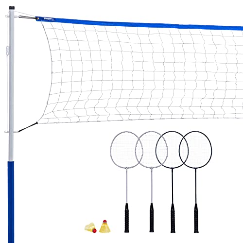 Franklin Sports Portable Badminton Set - Adult and Kids Badminton Net - Perfect Backyard/Lawn Game - Includes 4 Racquets - Recreational