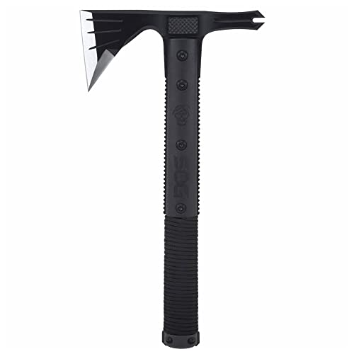 SOG Survival Hawk - Specialty Outdoor Tactical Hatchet, Fire Starter, Nail Puller, Hammer, Multi-Purpose Blade with Reflective Paracord Wrapped Handle (SK1001-CP),Black