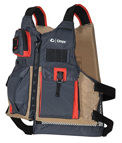 Onyx Kayak Fishing Life Jacket  U.S. Coast Guard Approved PFD with Multiple Pockets, High-Back Design & Adjustable Straps for Paddle Sports & Fishing