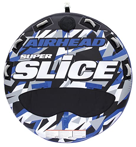 Airhead Slice Towable 2-4 Rider Models, Tube for Boating and Water Sports, Heavy Duty Full Nylon Cover with Zipper, EVA Foam Pads, and Patented Speed Safety Valve for Easy Inflating & Deflating