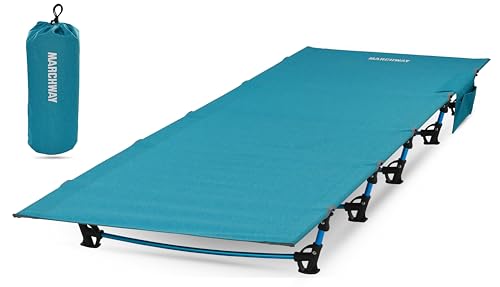 MARCHWAY Ultralight Folding Tent Camping Cot Bed, Portable Compact for Outdoor Travel, Base Camp, Hiking, Mountaineering, Lightweight Backpacking (Blue)
