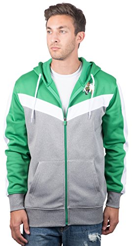 Ultra Game Men's NBA Official Contrast Back Cut Full Zip Hoodie Sweatshirt