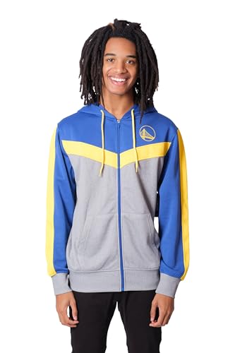Ultra Game Men's NBA Official Contrast Back Cut Full Zip Hoodie Sweatshirt
