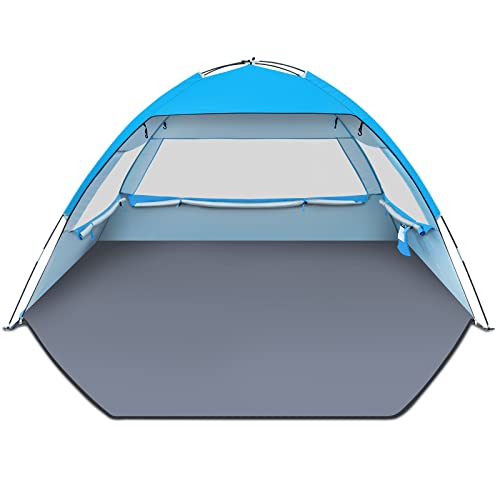 Gorich Beach Tent Sun Shelter for 3/4-5/6-7/8-10 Person with UPF 50+ UV Protection, Lightweight & Easy Setup Beach Shade Canopy, Portable Beach Shade Tent Beach Cabana