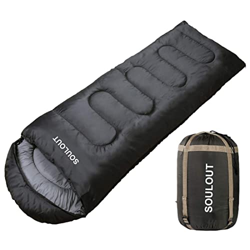 3-4 Season Sleeping Bag for Adults & Kids, Lightweight Warm Cold Weather Camping Bag with Waterproof Compression Sack  Portable for Hiking, Backpacking, Traveling & Outdoor Adventures