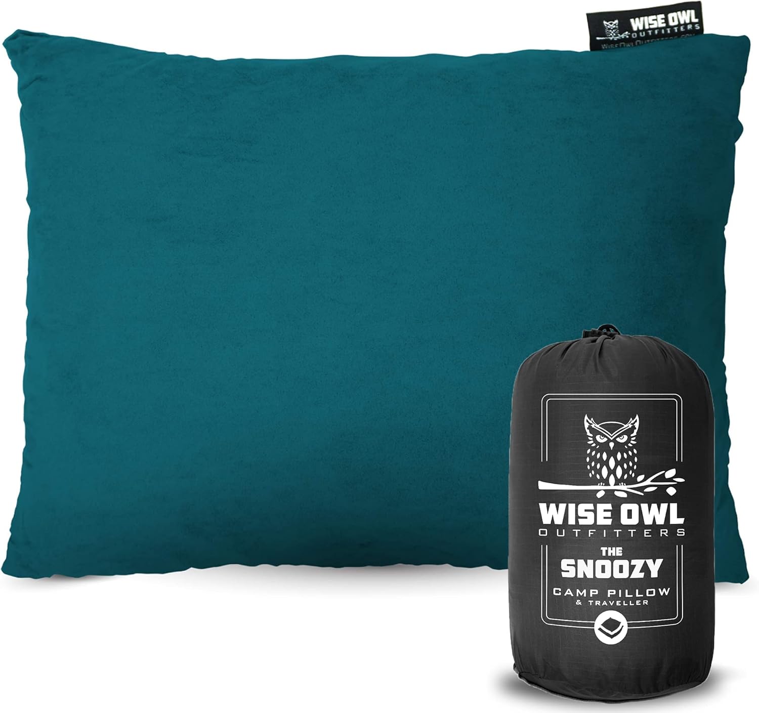 Wise Owl Outfitters Camping Pillow  Memory Foam Travel Pillow for Airplane Sleeping, Hiking, Backpacking & Outdoor Use - Small & Portable for Adults, Car, Camp & Tent