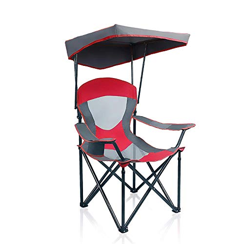 ALPHA CAMP Heavy Duty Canopy Lounge Chair Sunshade Hiking Travel Chair with Cup Holder