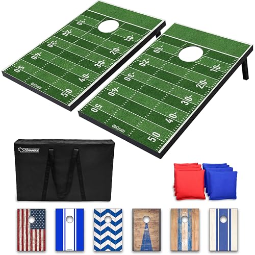 GoSports Portable Cornhole Sets, 8 Styles  Choose 4 x 2 ft or 3 x 2 ft - Boards Include 8 Bean Bags, Travel Case, and Game Rules