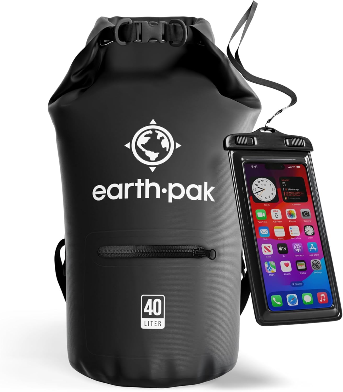 Earth Pak Waterproof Dry Bag with Zippered Pocket - Waterproof Dry Bag Backpack Keeps Gear Dry