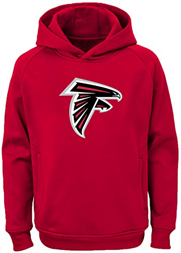 Outerstuff NFL Kids Youth 8-20 Team Color Alternate Polyester Performance Primary Logo Pullover Sweater Sweatshirt Hoodie (Atlanta Falcons)