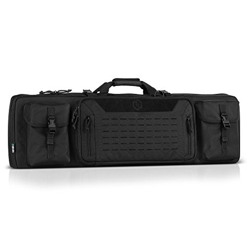 Savior Equipment Urban Warfare Tactical Double Long Gun Bag Case Backpack w/Pistol Handgun Case, Lockable Zipper, Padded Side Carry Strap, Available Length in 36" 42" 46" 51" 55"