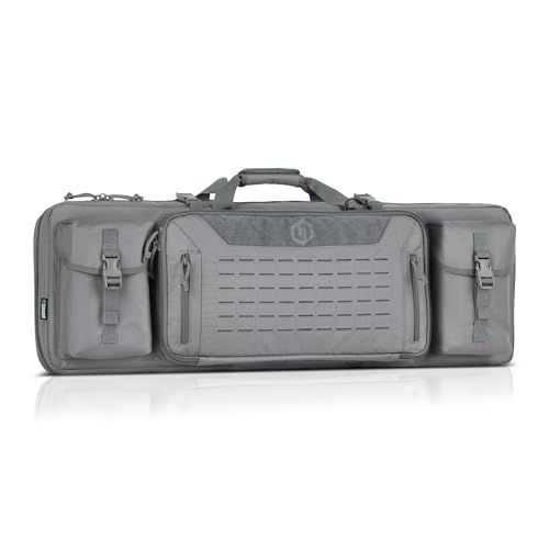 Savior Equipment Urban Warfare Tactical Double Long Gun Bag Case Backpack w/Pistol Handgun Case, Lockable Zipper, Padded Side Carry Strap, Available Length in 36" 42" 46" 51" 55"