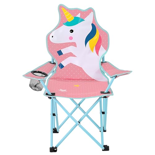 KABOER Kids Outdoor Folding Lawn and Camping Chair with Cup Holder and Carrying Bag, Children's Camping Chairs