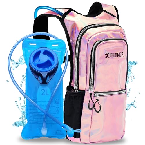 Sojourner Hydration Pack, Hydration Backpack - Water Backpack with 2l Hydration Bladder, Festival Essential - Rave Hydration Pack Hydropack Hydro for Hiking, Running, Biking, Festival Gear