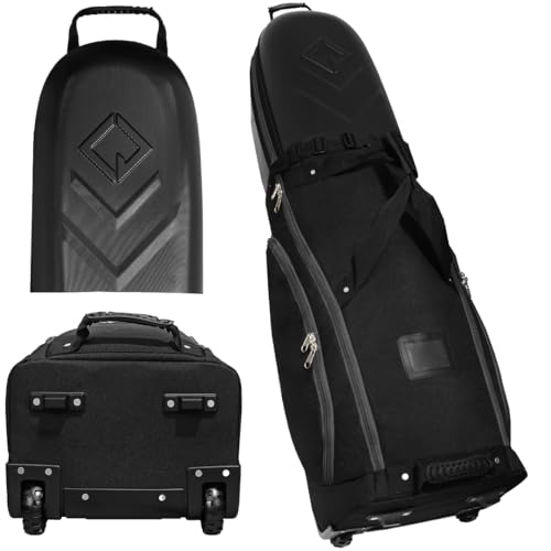 CaddyDaddy Enforcer Golf Travel Bag Crush Resistant Hard Top Protection, 1 Year Full Replacement Coverage, Durable Thick Nylon, Wheels & Lockable XL Zippers. Case for Transporting Clubs on Airlines