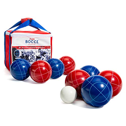 Franklin Sports Bocce Ball Set  8 All Weather Bocce Balls and 1 Pallino  Beach, Backyard Lawn or Outdoor Party Game  Professional, American, and Starter Set Options