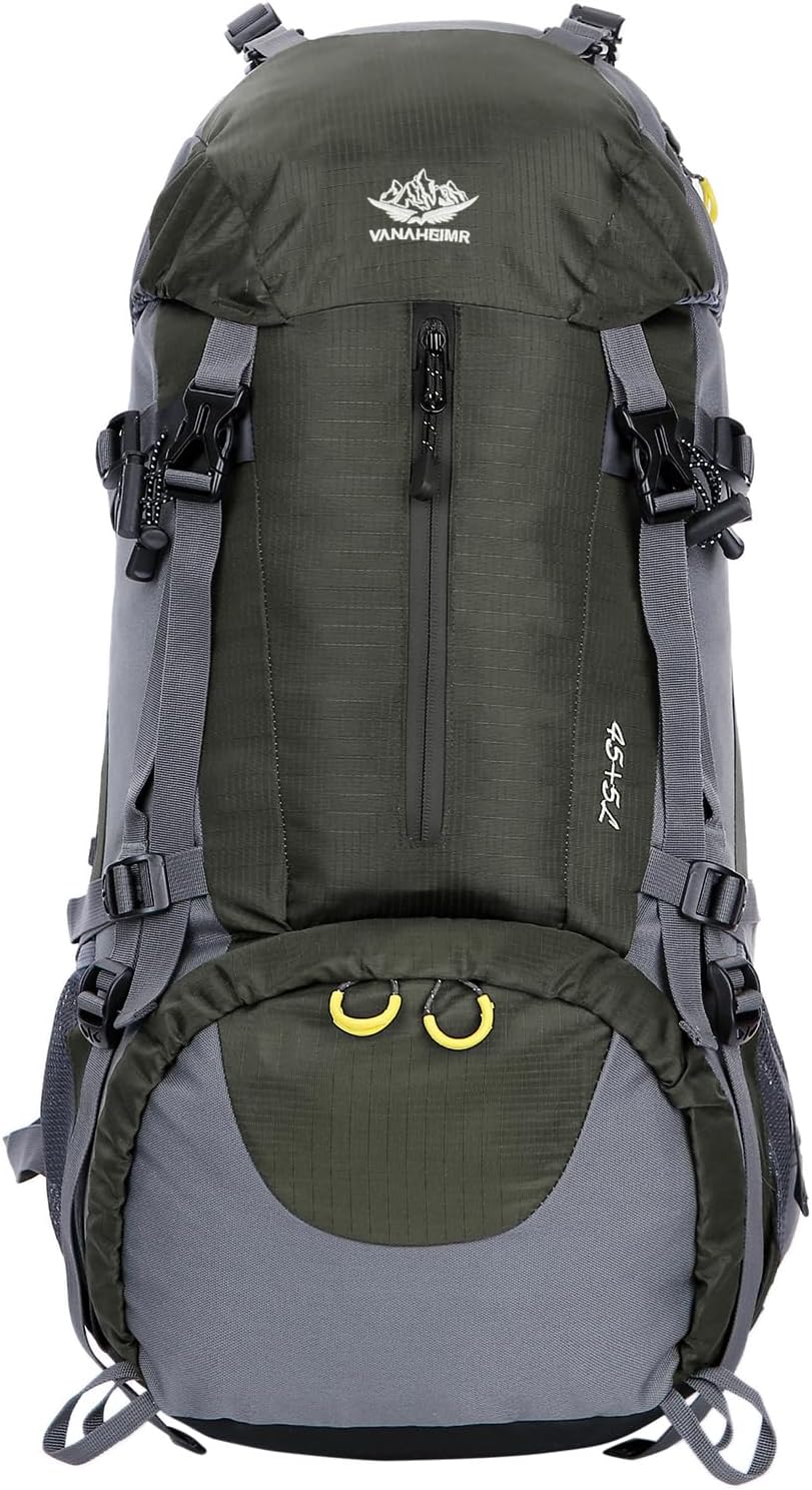 WoneNice 50L(45+5) Waterproof Hiking Backpack - Outdoor Sport Daypack with Rain Cover