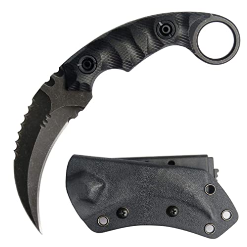 Ccanku C1691 Fixed Blade Knife D2 Steel G10 Handle 4 Inches,Outdoor Claw Knife,Camping EDC Tools, Kydex Sheaths ... ...