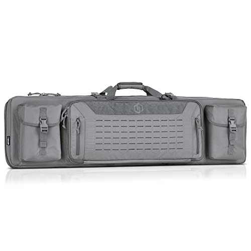 Savior Equipment Urban Warfare Tactical Double Long Gun Bag Case Backpack w/Pistol Handgun Case, Lockable Zipper, Padded Side Carry Strap, Available Length in 36" 42" 46" 51" 55"