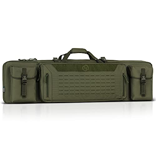 Savior Equipment Urban Warfare Tactical Double Long Gun Bag Case Backpack w/Pistol Handgun Case, Lockable Zipper, Padded Side Carry Strap, Available Length in 36" 42" 46" 51" 55"