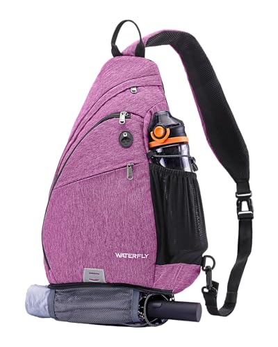 WATERFLY Sling Bag Crossbody Backpack: Over Shoulder Daypack Casual Cross Chest Side Pack