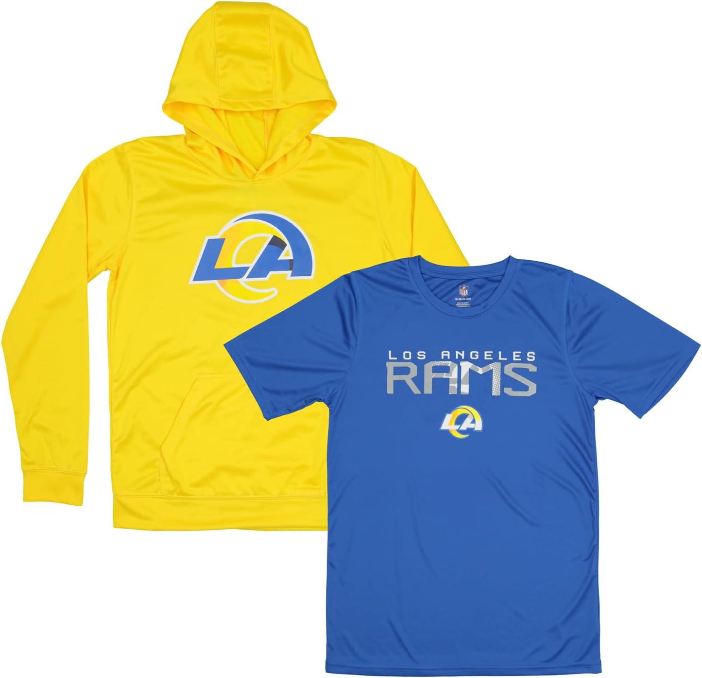 Outerstuff NFL Youth Boys (8-20) Two Piece Performance LS Fleece Hoodie and SS Tee 2 Pack Combo Set, Team Variation