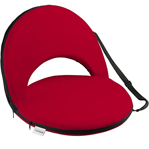 Alpcour Folding Stadium Seat  Deluxe Outdoor Camping Reclining Waterproof Cushion Chair for Bleachers  Best 6-Position Back Support Picnic Bleacher Seats w/Extra Thick Padding for Support & Comfort