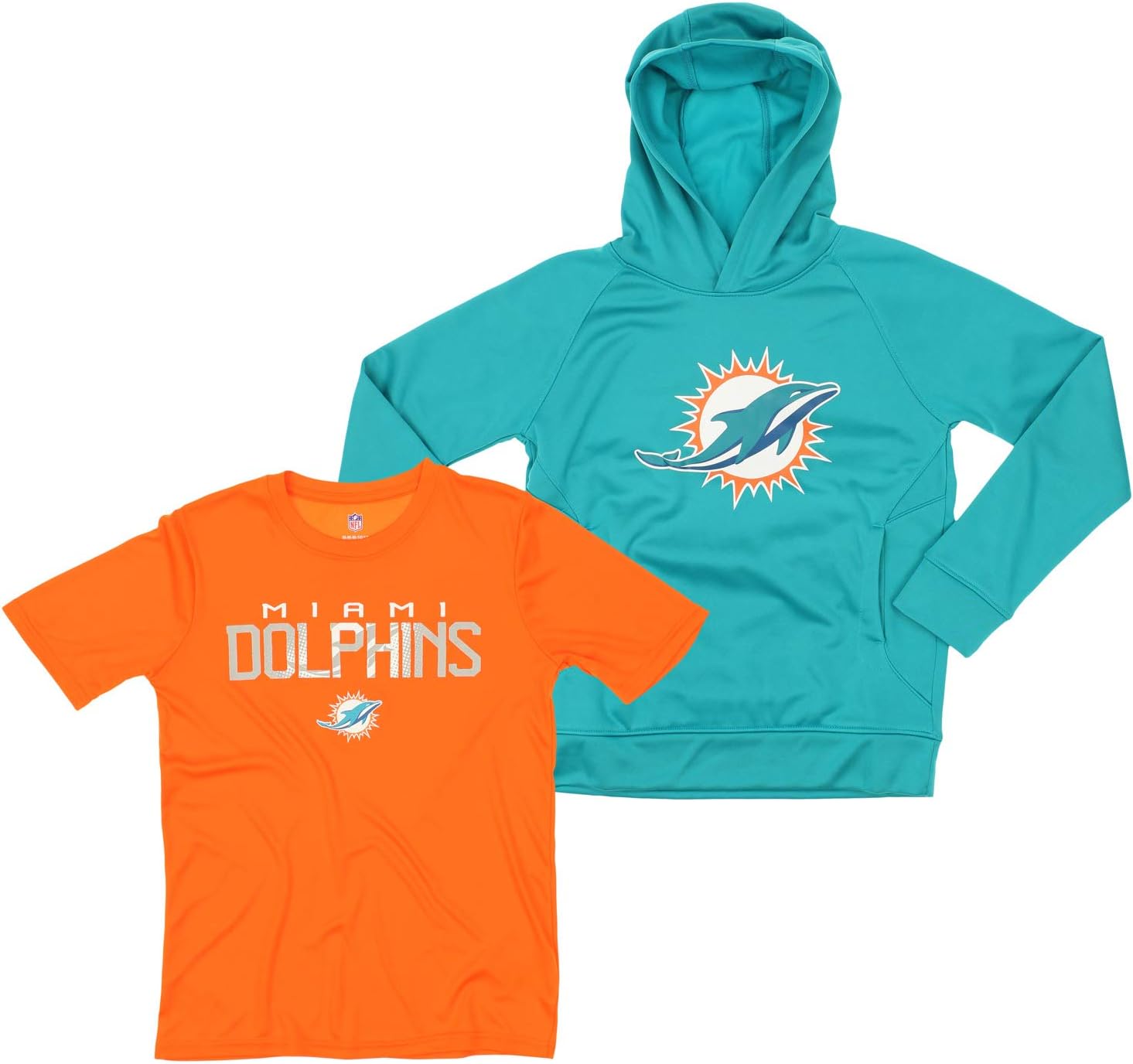 Outerstuff NFL Youth Boys (8-20) Two Piece Performance LS Fleece Hoodie and SS Tee 2 Pack Combo Set, Team Variation