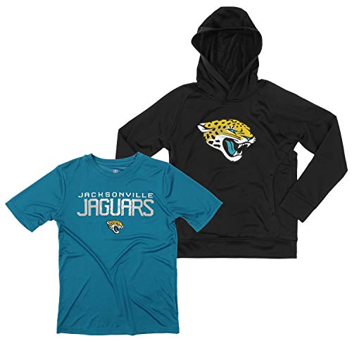 Outerstuff NFL Youth Boys (8-20) Two Piece Performance LS Fleece Hoodie and SS Tee 2 Pack Combo Set, Team Variation