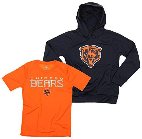 Outerstuff NFL Youth Boys (8-20) Two Piece Performance LS Fleece Hoodie and SS Tee 2 Pack Combo Set, Team Variation