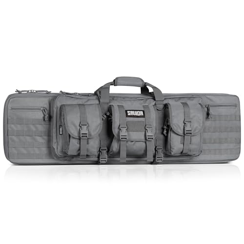 Savior Equipment American Classic Tactical Double Long Gun Bag Pistol Transportation Case w/Backpack Strap, Lockable Compartment, Available Length in 32" 36" 42" 46" 51" 55"