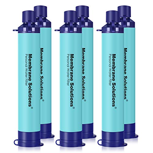 Membrane Solutions Straw Water Filter S1, NSF/ANSI 42&372&401 certificated, Survival Filtration Portable Gear, Emergency Preparedness, Supply for Drinking Hiking Camping Team Family Outing