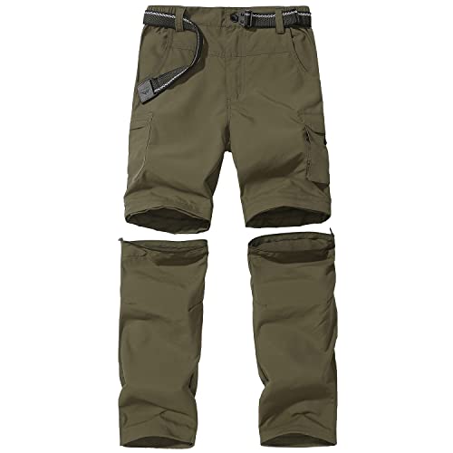 Boys Convertible Hiking Pants Lightweight Quick Dry Zip Off Pants for Kids Youth Outdoor UPF 50+ Casual Cargo Trousers