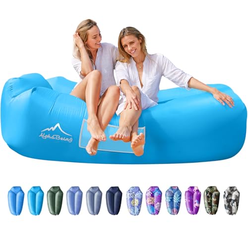 AlphaBeing Inflatable Lounger Beach Chair Accessories, Air Sofa Hammock Inflatable Couch for Camping Backyard Lakeside with Compression Sacks, Ideal Outdoor Gifts for Adults