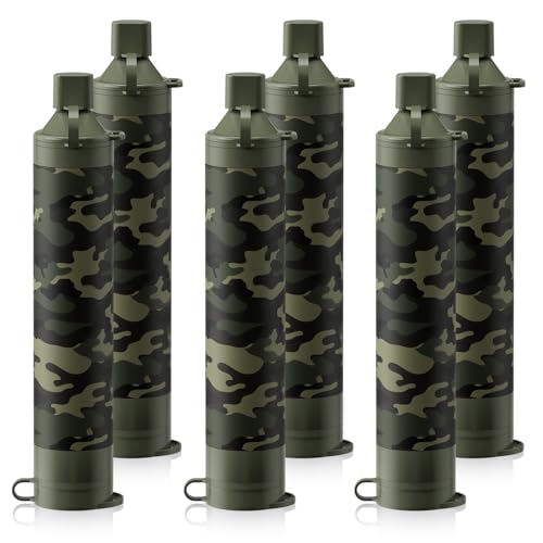 Membrane Solutions Straw Water Filter S1, NSF/ANSI 42&372&401 certificated, Survival Filtration Portable Gear, Emergency Preparedness, Supply for Drinking Hiking Camping Team Family Outing