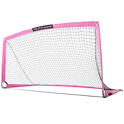 Franklin Sports Blackhawk Backyard Soccer Goal - Portable Pop Up Soccer Nets - Youth + Adult Folding Indoor + Outdoor Goals - Multiple Sizes + Colors - Perfect for Games + Practice