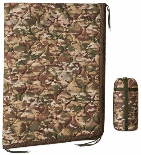 USGI Industries Military Woobie Blanket | Thermal Insulated Camping Blanket, Poncho Liner | Large, Portable, Insulation, Water-Resistant, for Hiking, Survival | Compression Carry Bag