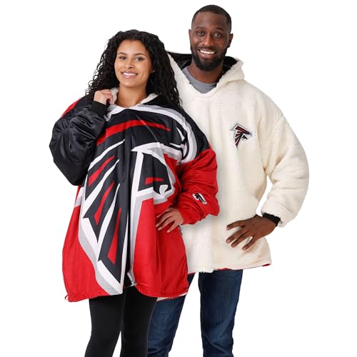 foco NFL Team Logo Reversible Oversized Sherpa Hoodie Sweatshirt Hoodeez