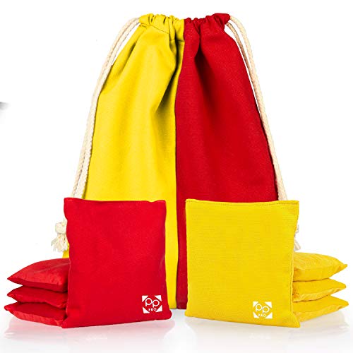 Professional Cornhole Bags - Set of 8 Regulation All Weather Double Sided - Sticky Side/Slick Side Bean Bags for Pro Corn Hole Game