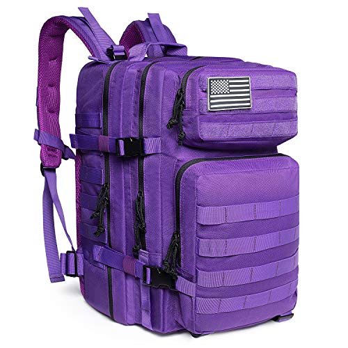 QT&QY 45L Military Tactical Backpacks Molle Army Assault Pack 3 Day Bug Out Bag Hiking Treeking Rucksack...