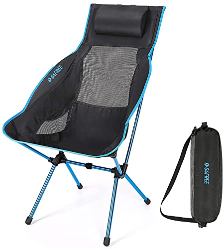 G4Free Folding Camp Chair High Back Lightweight Camping Chair with Removable Pillow, Side Pocket & Carry Bag, Compact & Heavy Duty 385lbs for Outdoor Hiking Backpacking Beach Picnic Travel