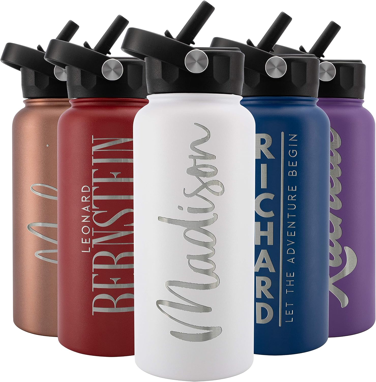 Amazing Items Personalized Water Bottle — White