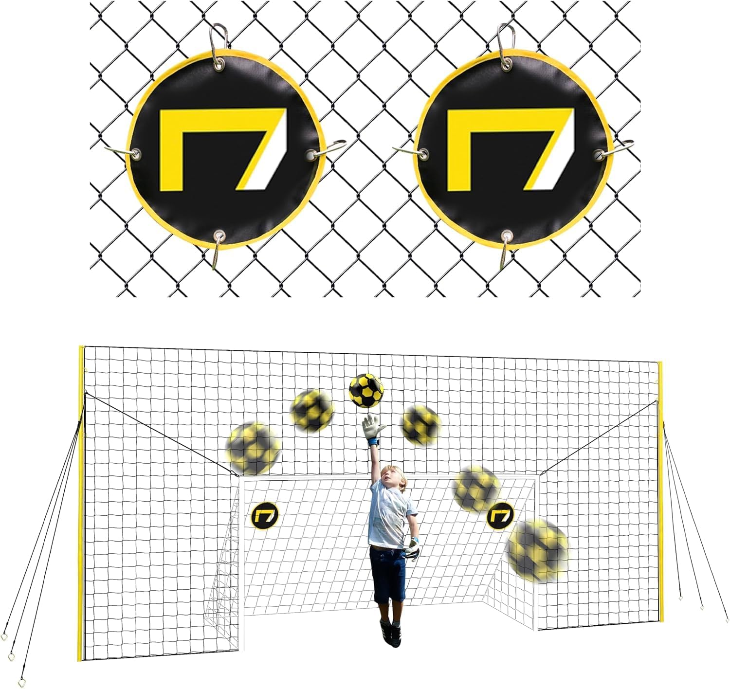 3-in-1 Soccer Training Rebounder & Goal Backstop Net