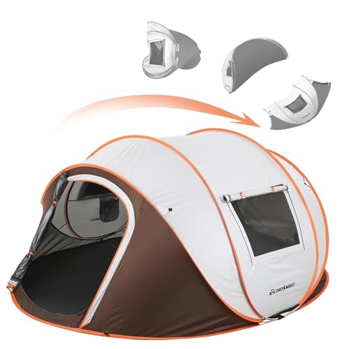 EchoSmile Instant Pop Up Camping Tent, 2/4/6 Person, Easy Setup Tent, Water Resistant Dome, Portable with Carry Bag