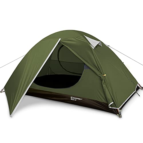 Bessport Camping Tent 1/2 Person Tent Waterproof Two Doors Backpacking Tent Easy Setup Lightweight for Outdoor, Hiking Mountaineering Travel