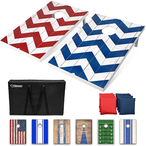 GoSports Portable Cornhole Sets, 8 Styles  Choose 4 x 2 ft or 3 x 2 ft - Boards Include 8 Bean Bags, Travel Case, and Game Rules